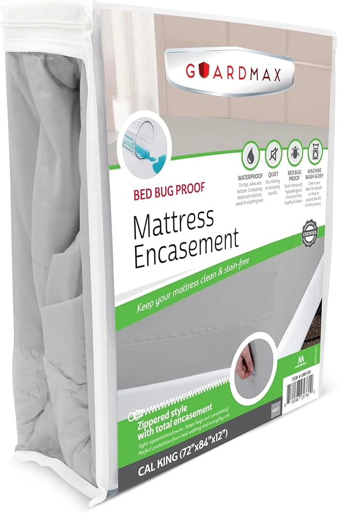 High-Quality Guardmax Jersey Knitted California King Zippered Mattress Encasement Safe