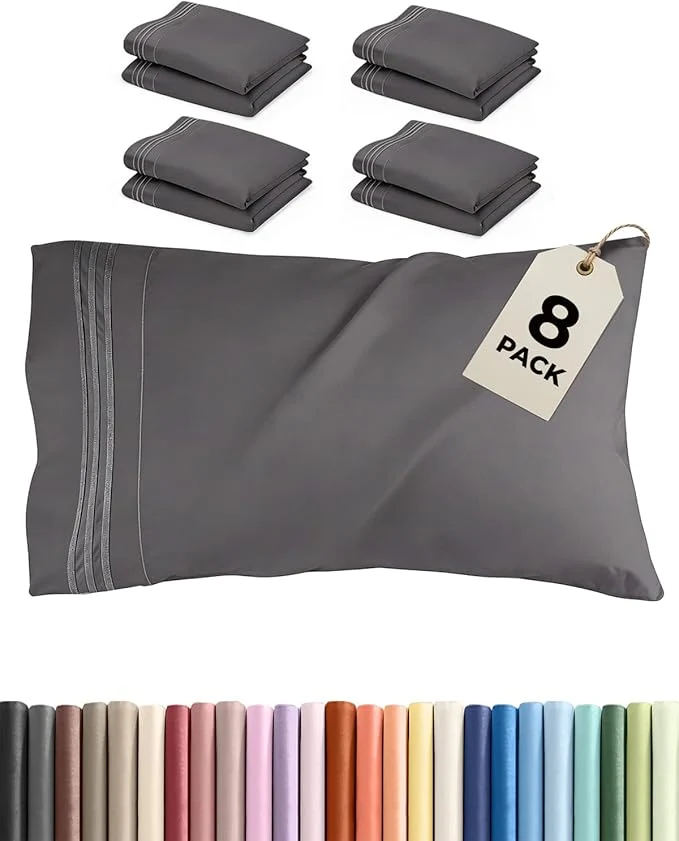 Casual King Pillow Cases Set of 8 Comfortable