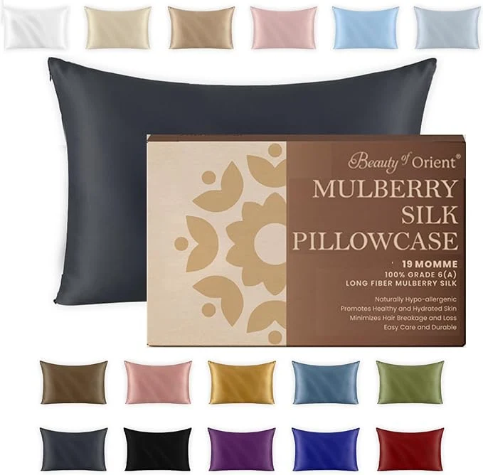 Detailed 19 Momme Premium Mulberry Silk Pillowcase Modern