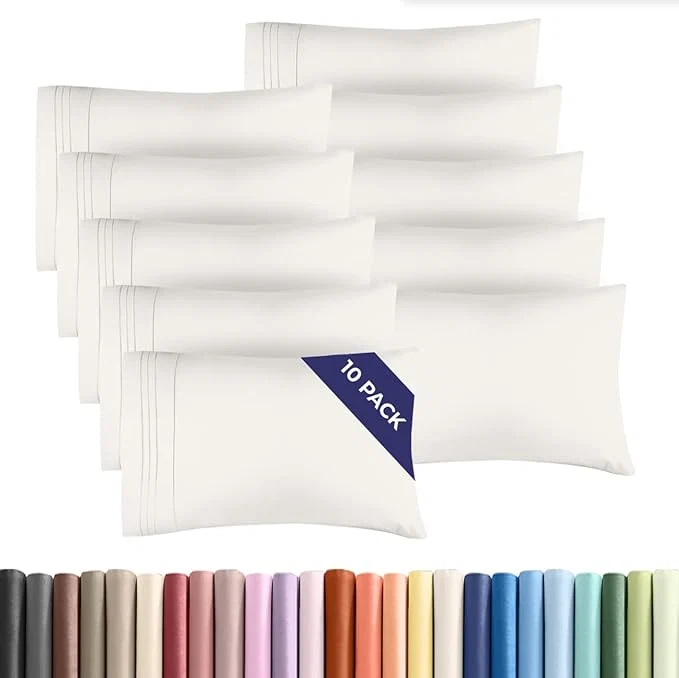 Relaxed Standard Pillow Cases Set of 10 Safe