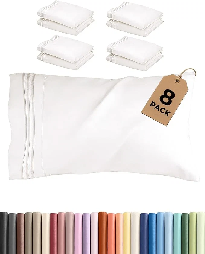 Top-Quality Queen Pillow Cases Set of 8 High-Grade