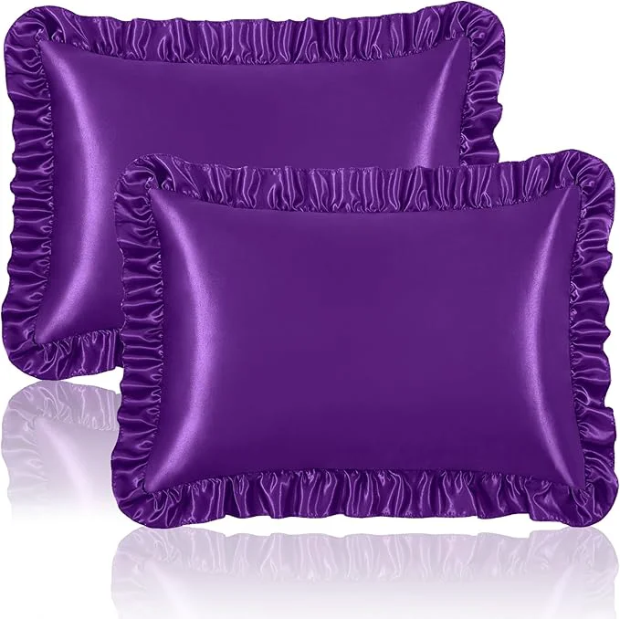 Breathable Homiest Ruffle Satin Pillowcase Enhanced