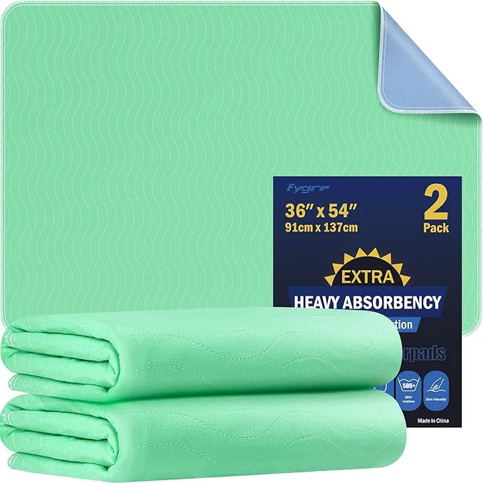 Comfortable 2 Pack 36 x 54 Extra Heavy Absorbency Washable Underpads Waterproof Nursing Relaxed