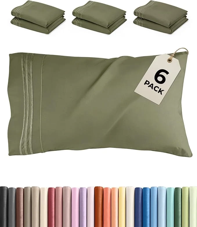 Healthy King Pillow Cases Set of 6 Modern