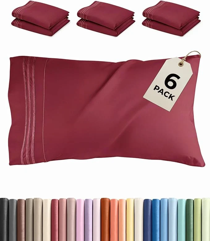 Clean Standard Pillow Cases Set of 6 Luxury