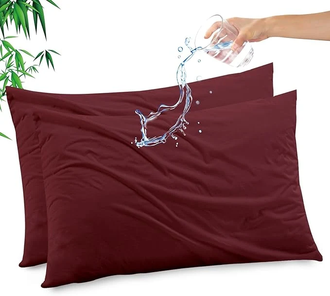 Solid Gogreen Bamboo Rayon Waterproof Pillow Protector Breathable Pillow Cover Selected