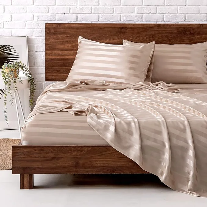 Dependable MR HM Satin Bed Sheets Queen Size Sheets Set Specialty