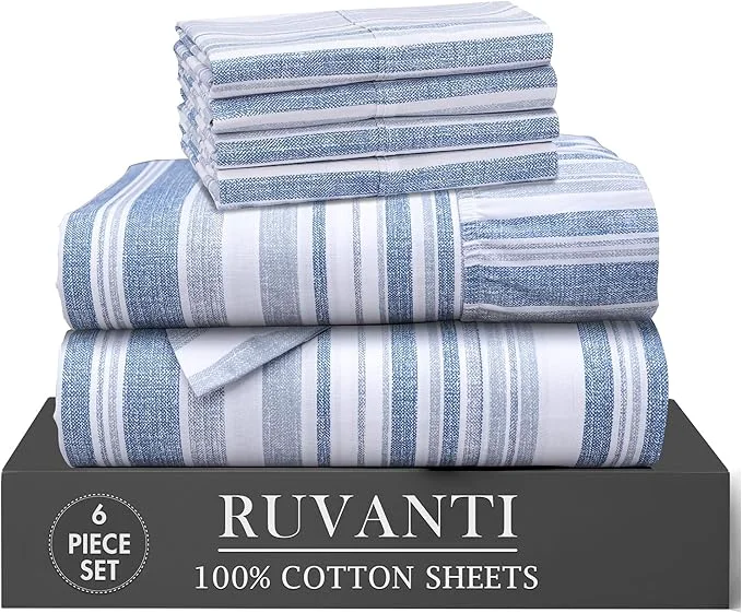Sustainable RUVANTI 6 Pcs Cotton Sheets Casual