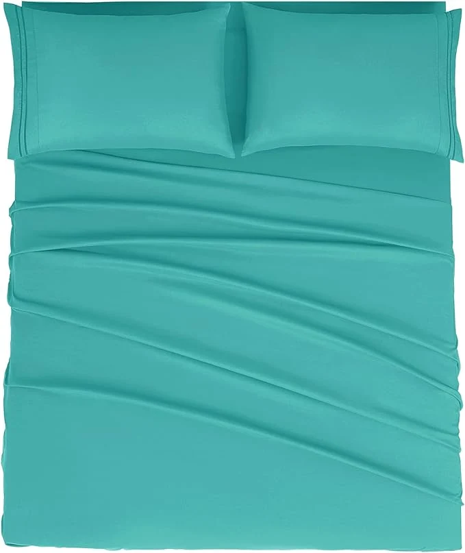 High-End Mejoroom California King 1800 Thread Count Bed Sheets Set Deep Pocket Long-Lasting