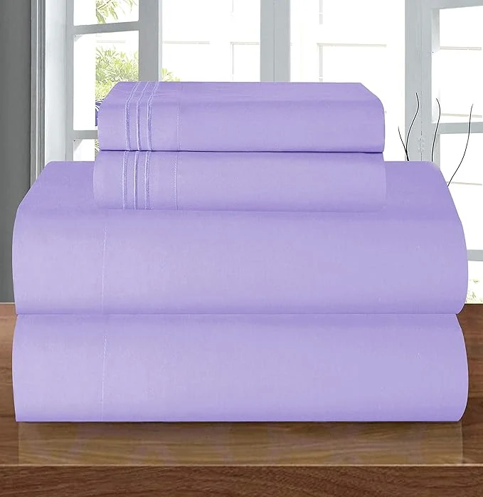 Traditional Elegant Comfort Luxury 1500 Premium Hotel Quality Microfiber 5-Piece Sheet Set Detailed
