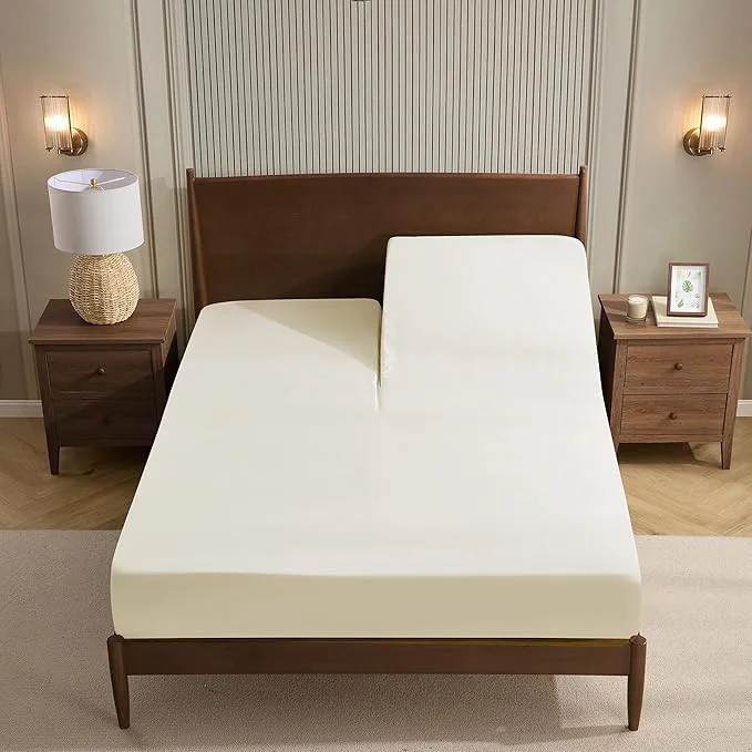 Contemporary Split Head King Sheets Set for Adjustable Beds 4 Piece Flex Top Bed Sheets – Superior