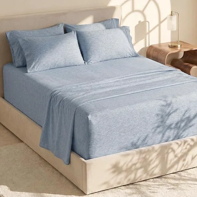 Enhanced Hearth Harbor Bed Sheets Luxury Soft 6 Piece Bed Sheet Set Extra Deep Pocket High-Grade