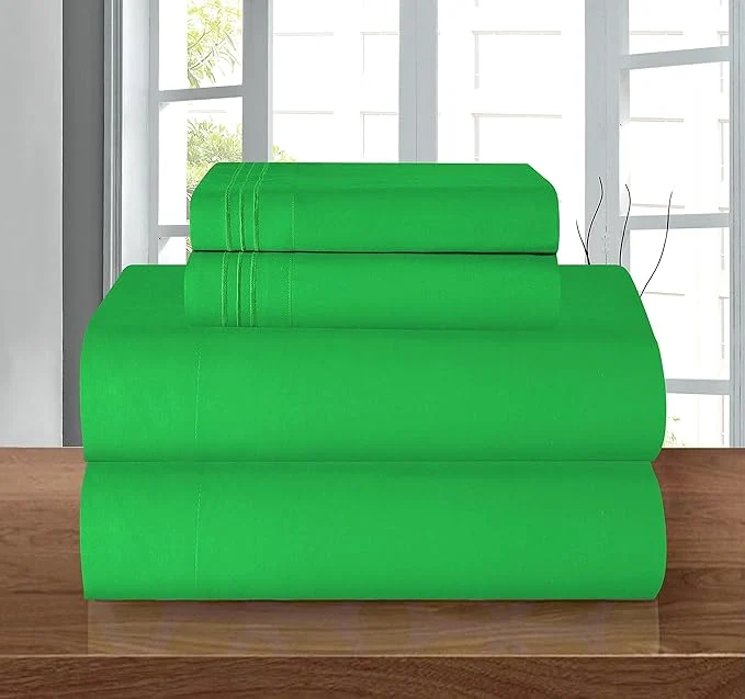 High-End Elegant Comfort Luxury 1500 Premium Hotel Quality Microfiber 4-Piece Sheet Set Detailed