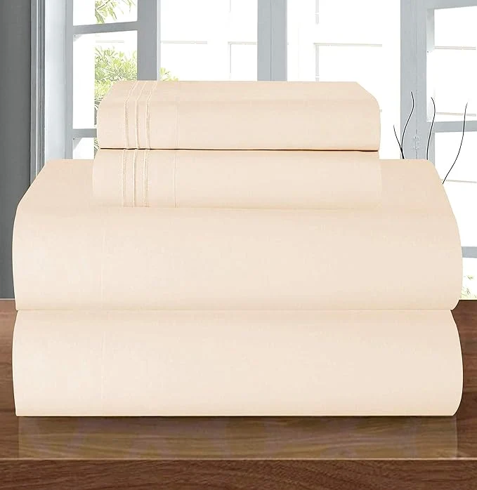 Solid Elegant Comfort Luxury 1500 Premium Hotel Quality Microfiber 4-Piece Sheet Set Flexible