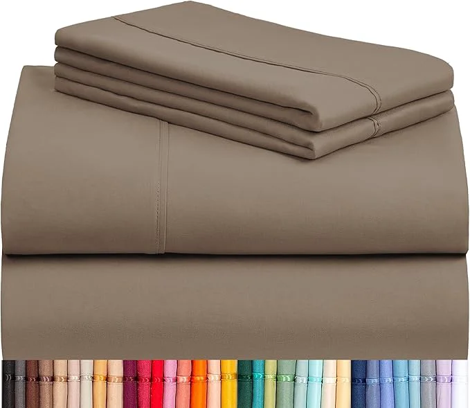 Efficient LuxClub 4 PC California King Sheet Set Breathable Luxury Bed Sheets Deep Long-Lasting