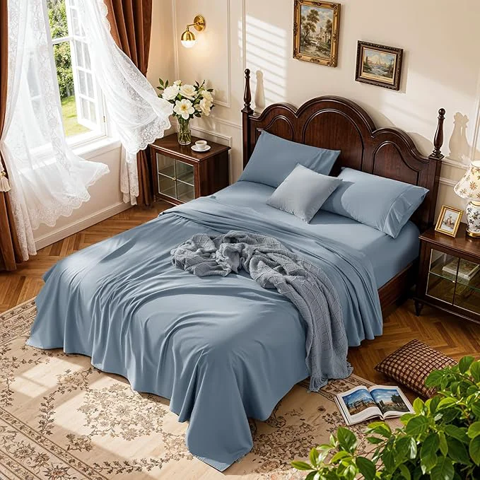 Green LBRO2M Cotton Sheets Set Deep Pocket 19 1000 Thread Count California Advanced