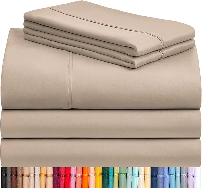 High-Quality LuxClub 5 PC Split King Sheet Set Breathable Luxury Bed Sheets Deep Pockets Green