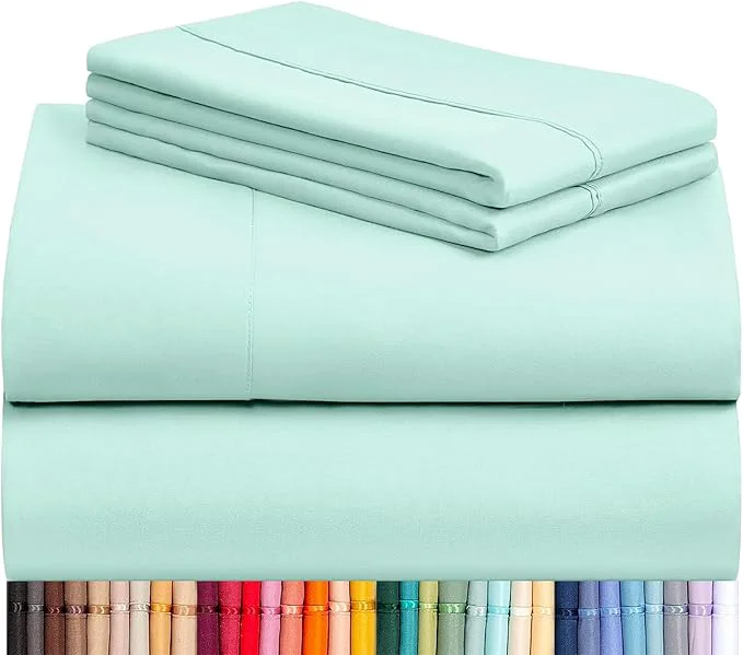 Certified LuxClub 4 PC Sheet Set Bed Sheets Deep Pockets 16 Eco Friendly Wrinkle Contemporary