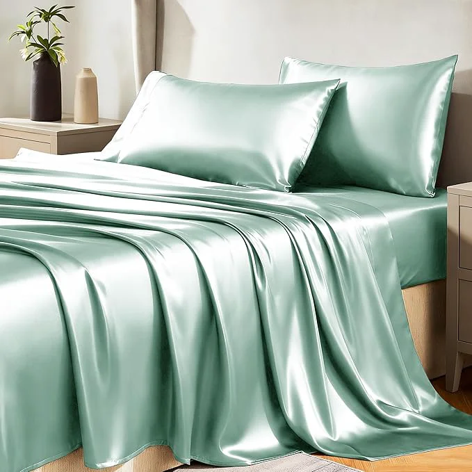 Consistent CozyLux Satin Sheets Full Size Sheets Durable
