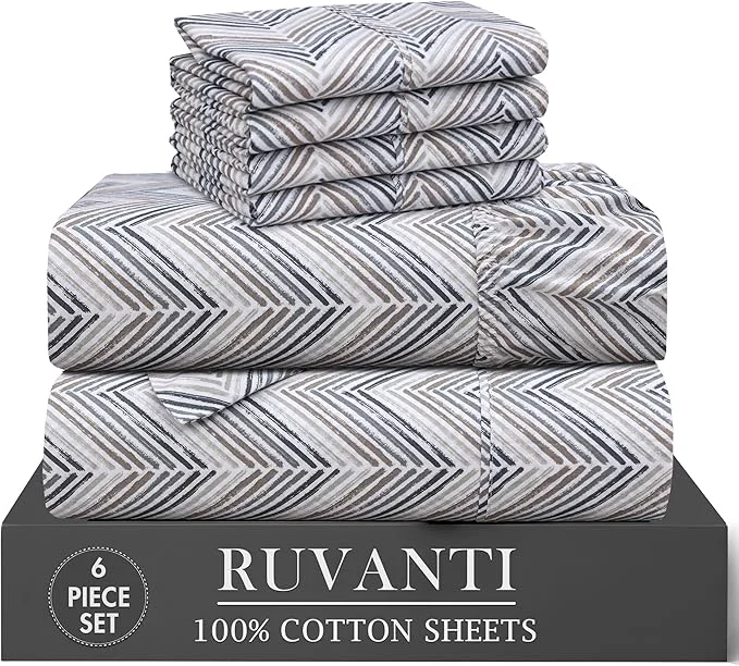 Outstanding RUVANTI 6 Pcs Cotton Sheets Fashionable