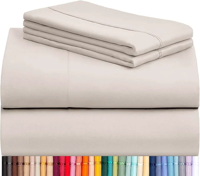 Selected LuxClub 4 PC Sheet Set Bed Sheets Deep Pockets 16 Eco Friendly Wrinkle Reusable