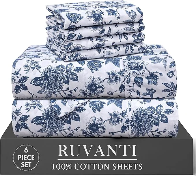 Long-Lasting RUVANTI 6 Pcs Cotton Sheets Effective