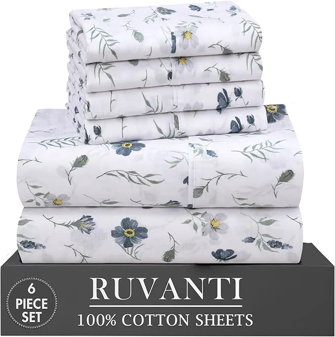 Trendy RUVANTI 6 Pcs Cotton Sheets Efficient
