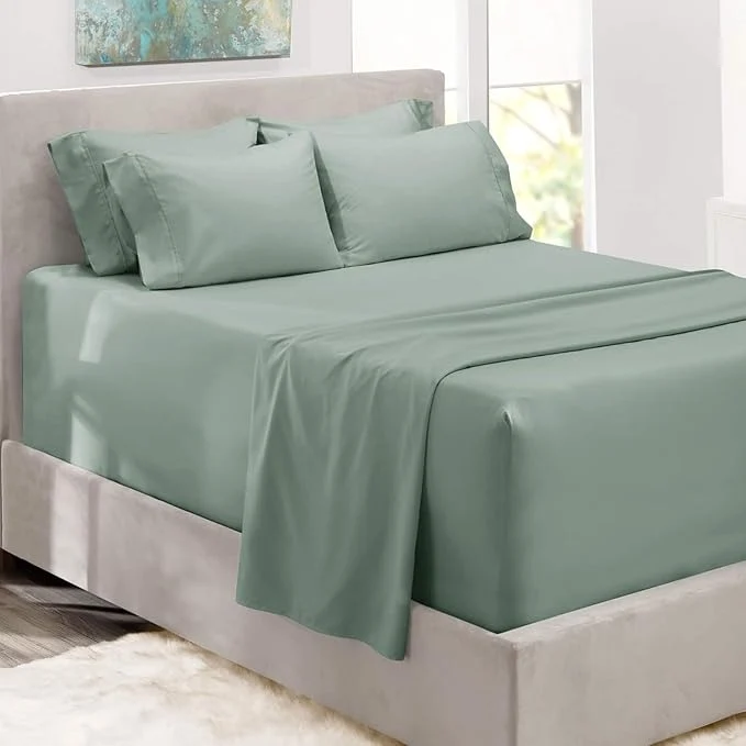 Clean Hearth Harbor Bed Sheets Luxury Soft 6 Piece Bed Sheet Set Extra Deep Pocket Minimalist