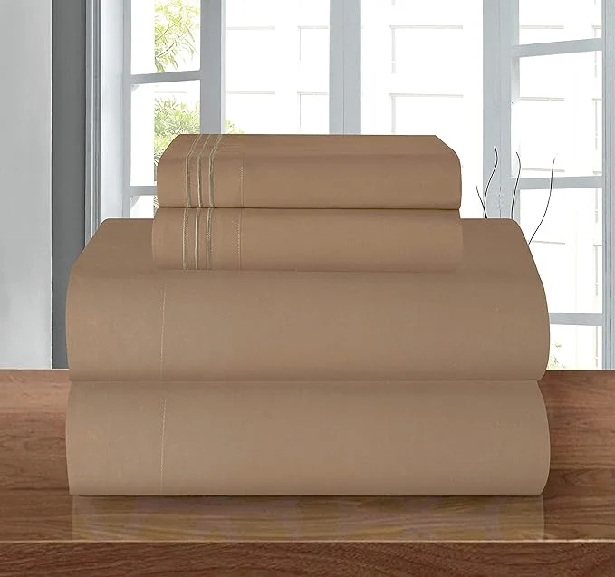 Functional Elegant Comfort Luxury 1500 Premium Hotel Quality Microfiber 4-Piece Sheet Set Smart