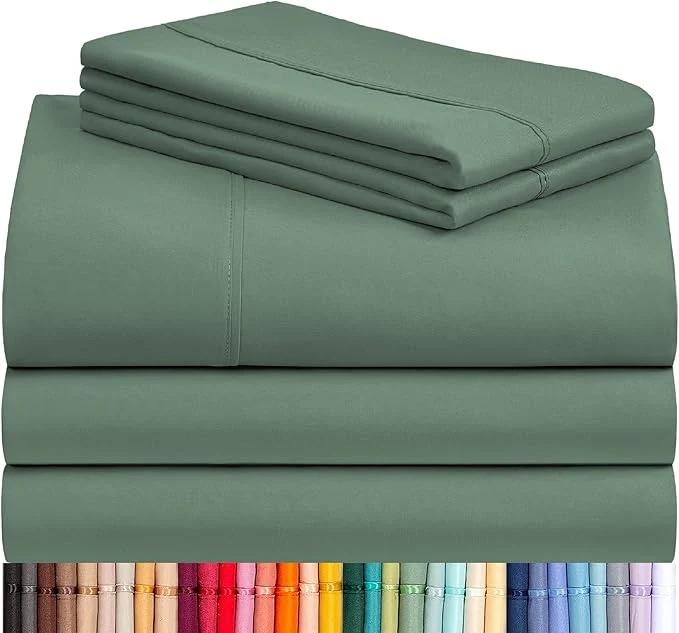 Organic LuxClub 5 PC Split King Sheet Set Breathable Luxury Bed Sheets Deep Pockets Exceptional
