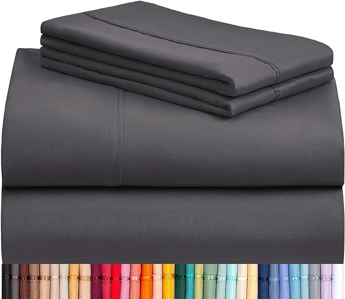 Authentic LuxClub 4 PC Full Size Sheet Set Sheets Deep Pockets 18 Wrinkle Cooling Stylish