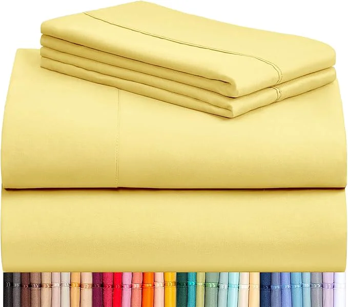 Carefully Designed LuxClub 4 PC Sheet Set Bed Sheets Deep Pockets 16 Eco Friendly Wrinkle Expertly Made