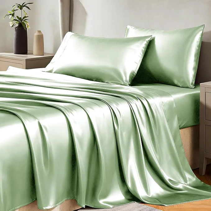 Recyclable CozyLux Satin Sheets Full Size Sheets Easy-to-Use