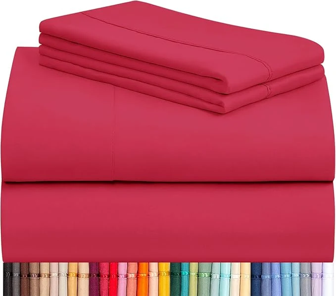 Solid LuxClub 4 PC Sheet Set Bed Sheets Deep Pockets 16 Eco Friendly Wrinkle Relaxed