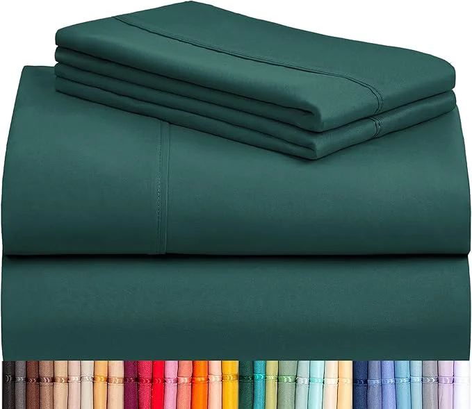 Relaxed LuxClub 4 PC Full Sheet Set Breathable Luxury Bed Sheets Deep Pockets 18 Natural