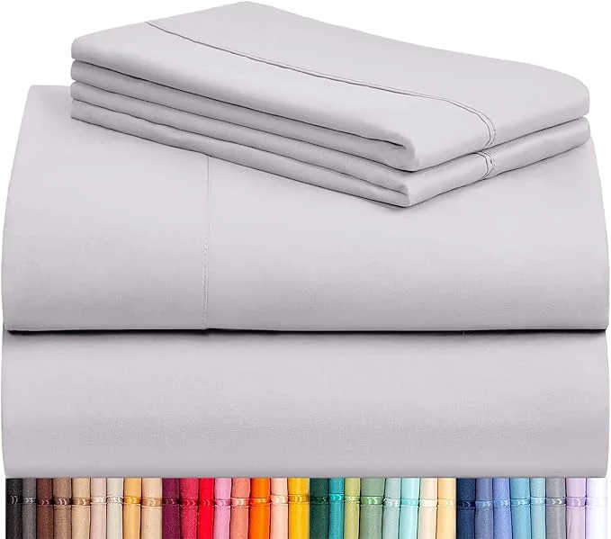 Convenient LuxClub 4 PC Sheet Set Bed Sheets Deep Pockets 18 Eco Friendly Wrinkle Eco-Friendly