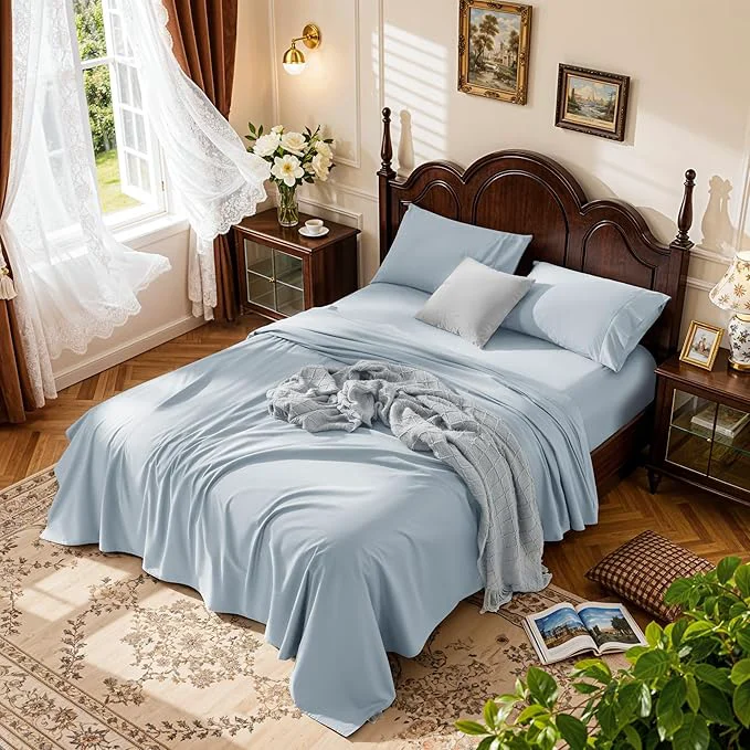 Verified LBRO2M 1000 Thread Count Egyptian Cotton Sheets Set Full Size 4 Piece Sophisticated