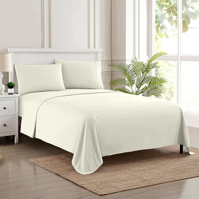 Premium Material Twin Sheets - Breathable Luxury Sheets - 1800 Supreme Collection Extra Soft Solid