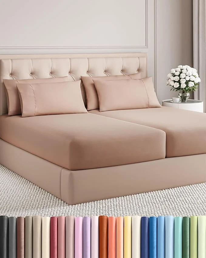 Fashionable Split King 7 Piece Sheet Set Detailed