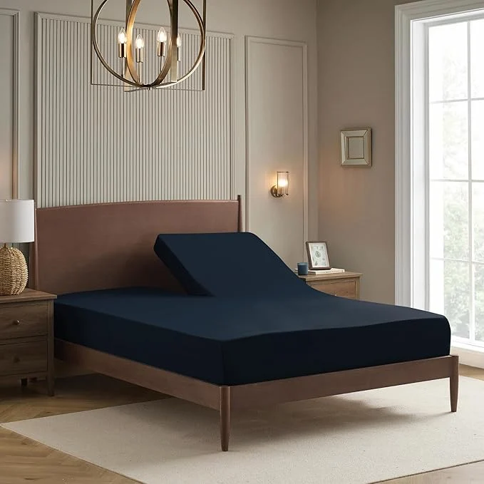 Eco-Friendly Split Head King Sheets Set for Adjustable Beds 4 Piece Flex Top Bed Sheets – Secure