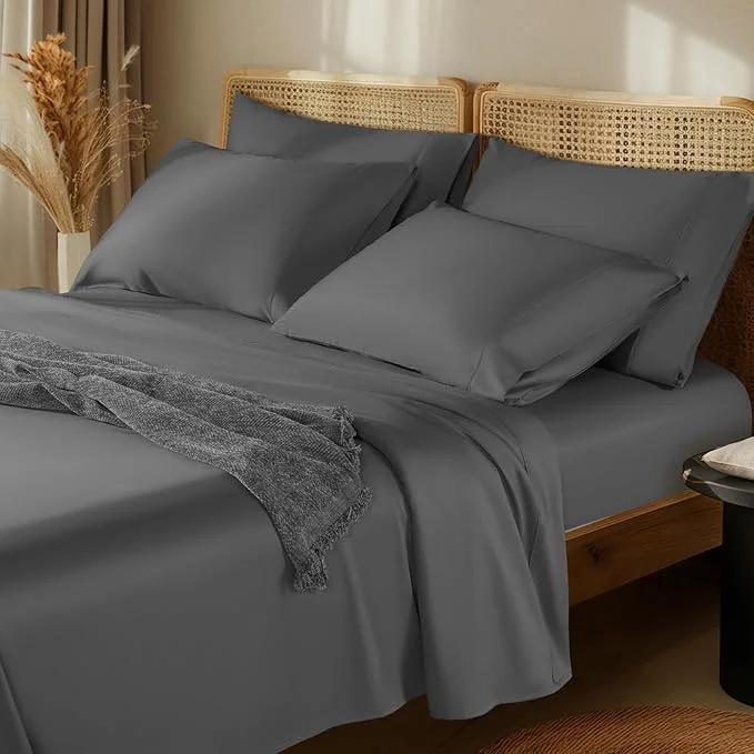 Breathable LBRO2M 1000 Thread Count Egyptian Cotton Sheets Set 6 Piece Sets Premium