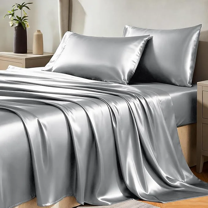 Reliable CozyLux Satin Sheets Queen Size Bed Set Sustainable