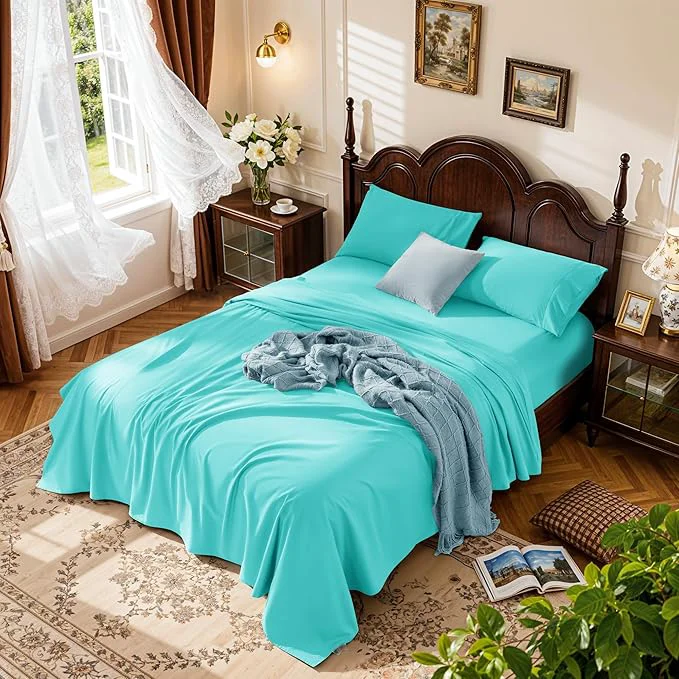 Outstanding LBRO2M 1000 Thread Count Cotton Sheets Set King Size Bed Sheet 4 Piece Stylish