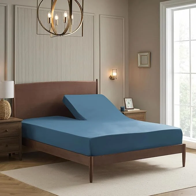 Modern Split Head King Sheets Set for Adjustable Beds 4 Piece Flex Top Bed Sheets – High-End