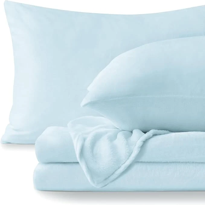 Advanced BEDELITE Flannel Sheets King Size Blue Dependable