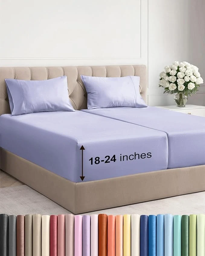 Carefully Designed Extra Deep Split King Sheet Set Natural