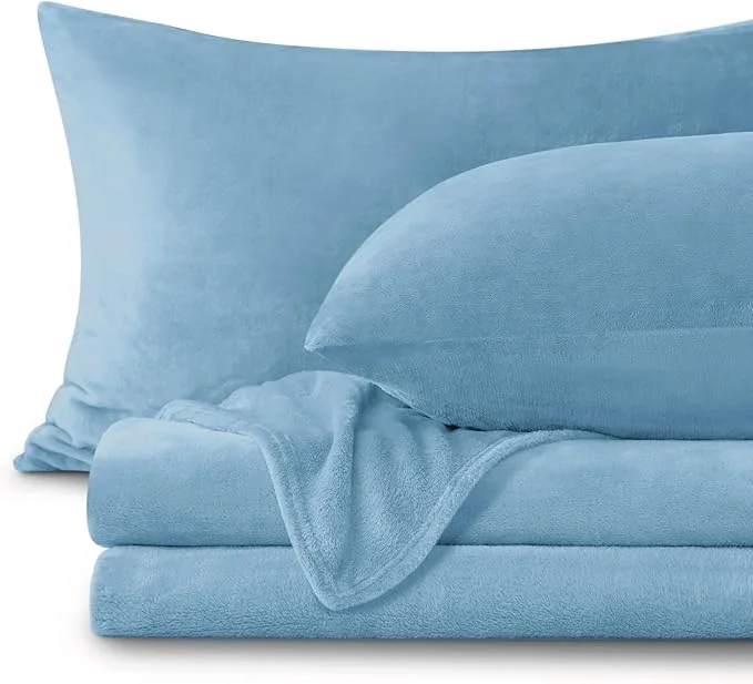 Genuine BEDELITE Flannel Sheets King Size Blue Selected