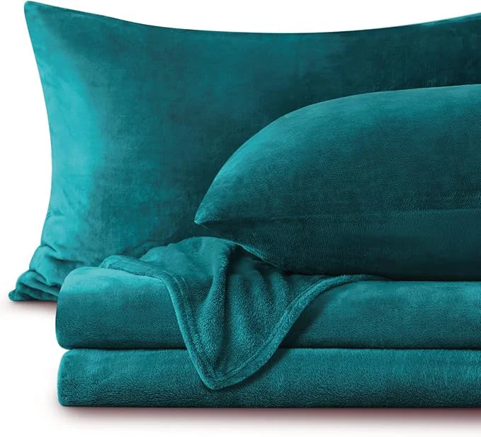 High-Grade BEDELITE Flannel Sheets Full Size Teal Effective