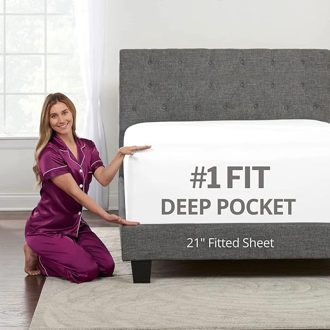 Durable King Fitted Sheet Deep Pocket Genuine