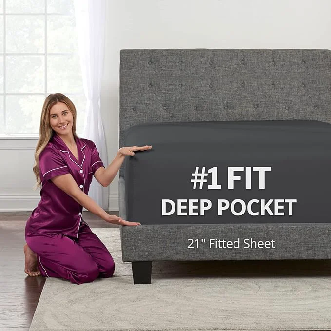 Premium Deep Pocket Full Size Fitted Sheet 21' Full Size Deep Pocket Sheet ly Trendy